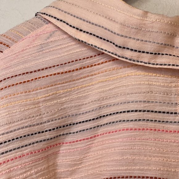 Chaser | Plus Size Shirting Button Down Embroidered Semi Sheer Lightweight Shirt - Picture 9 of 16